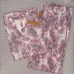 SKIMS Pink Animal Print Pajama Set